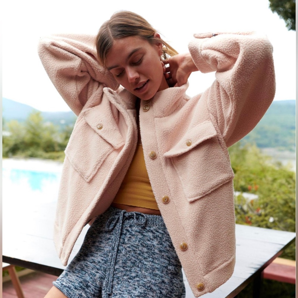 DAILY PRACTICE BY ANTHROPOLOGIE FLEECE BOMBER JACKET women’s size small